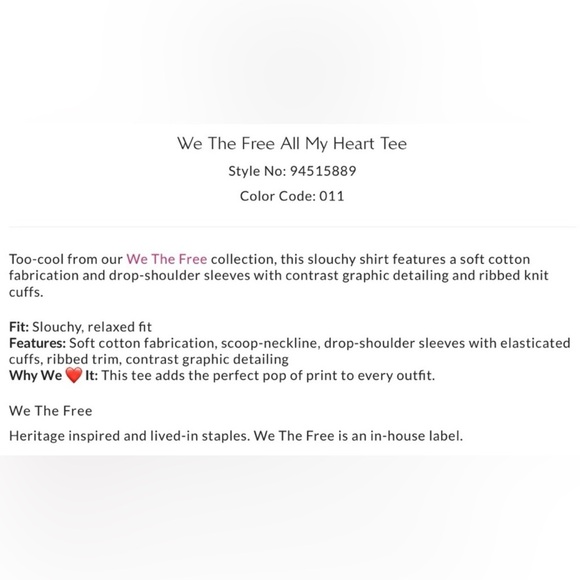 NWOT Free People M We the Free All My Heart Tee in Ivory Tunic Top New $128 - Picture 5 of 7